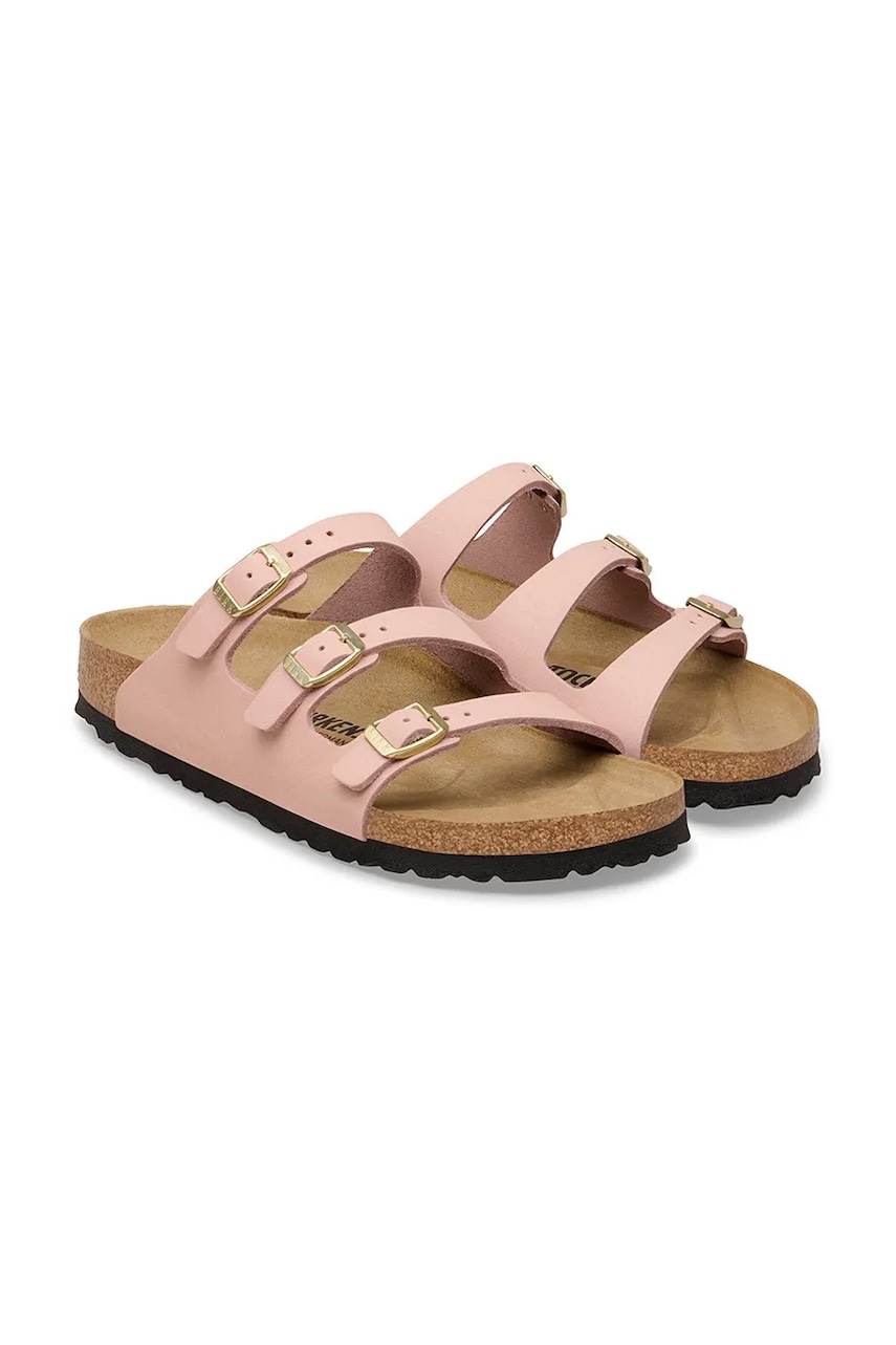 Birkenstock šľapky na plochom podpätku dámske nubukové Florida