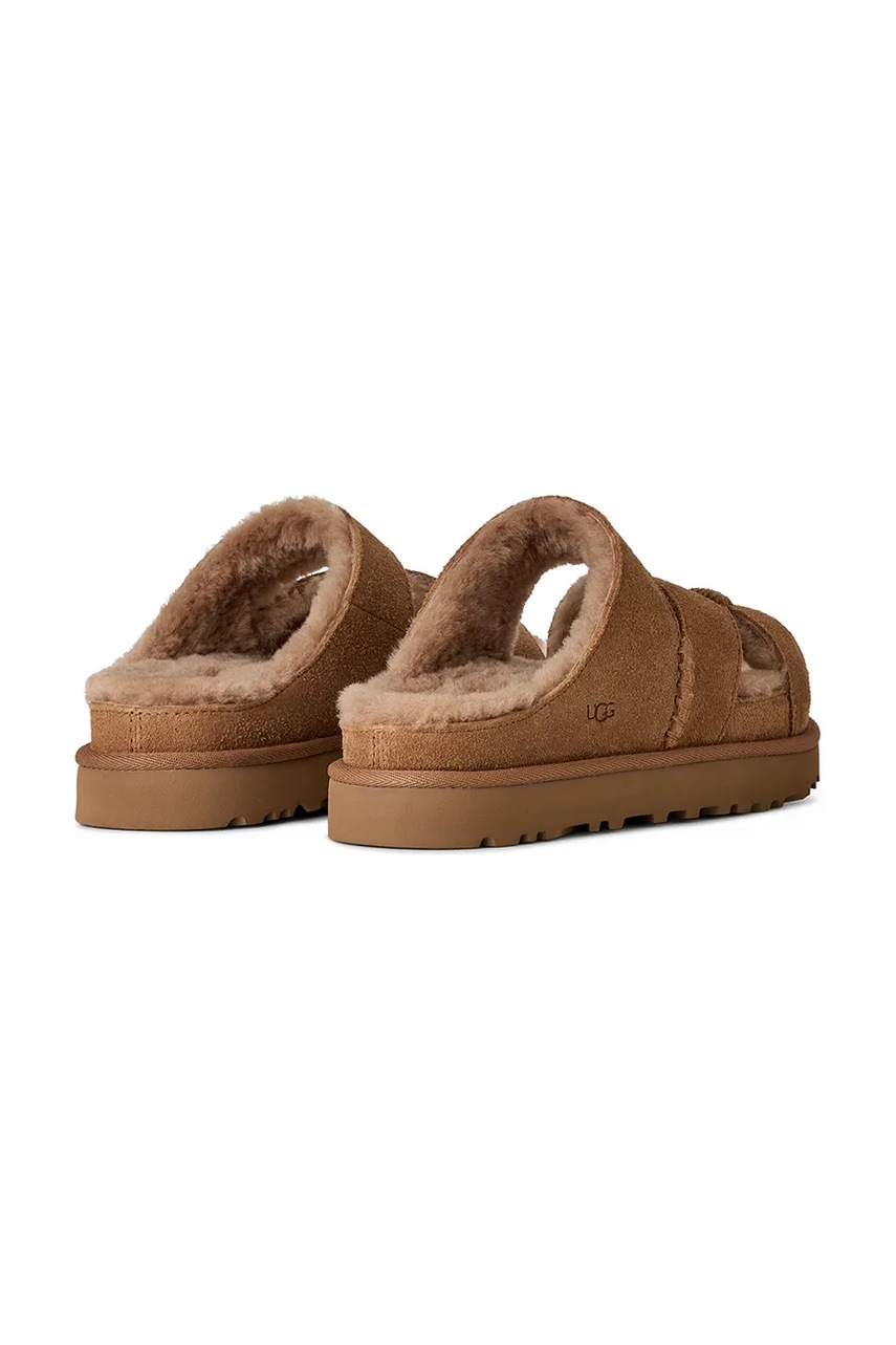 Semišové šľapky UGG W Greenport Cross Strap Slide