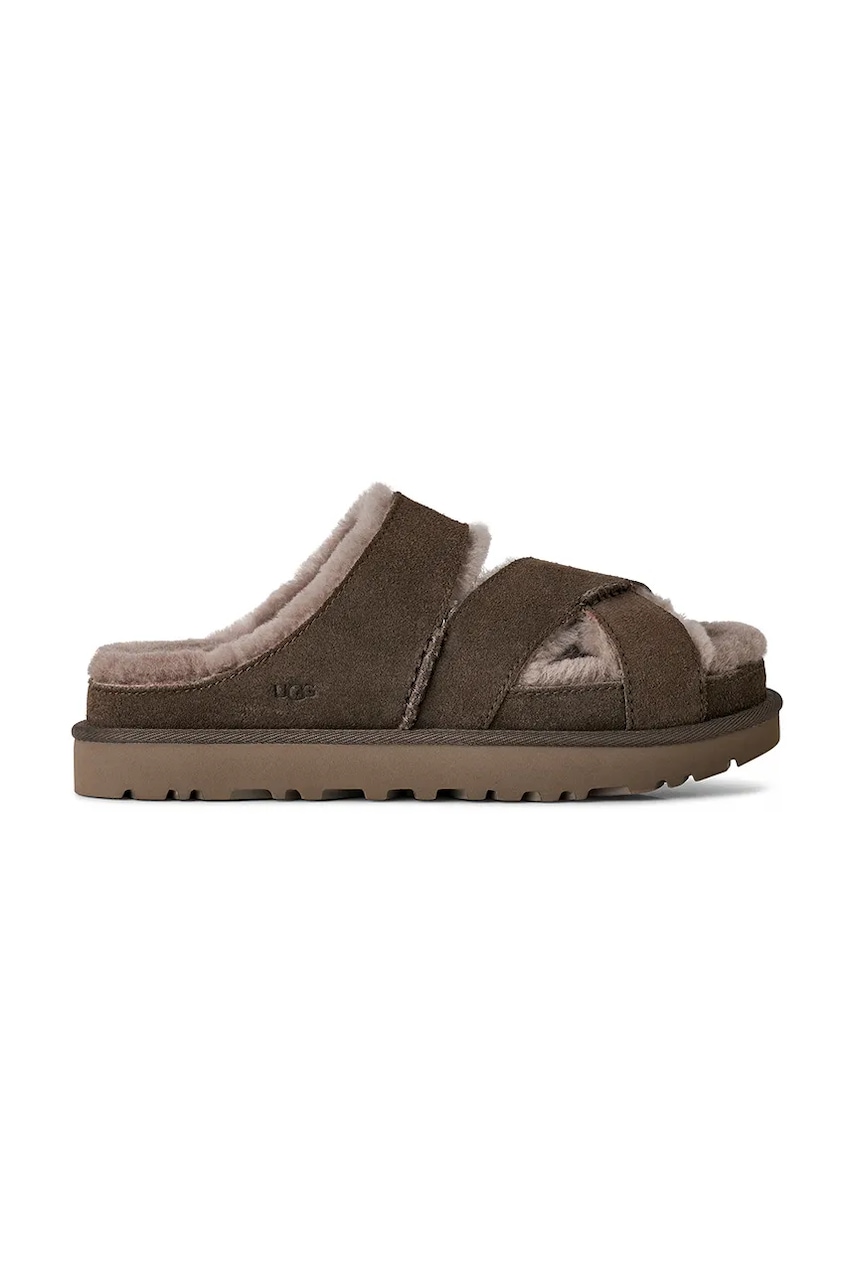 Παντόφλες σουέτ UGG W Greenport Cross Strap Slide