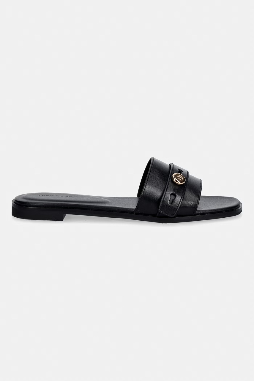 Kožené pantofle Tory Burch Romy Slide
