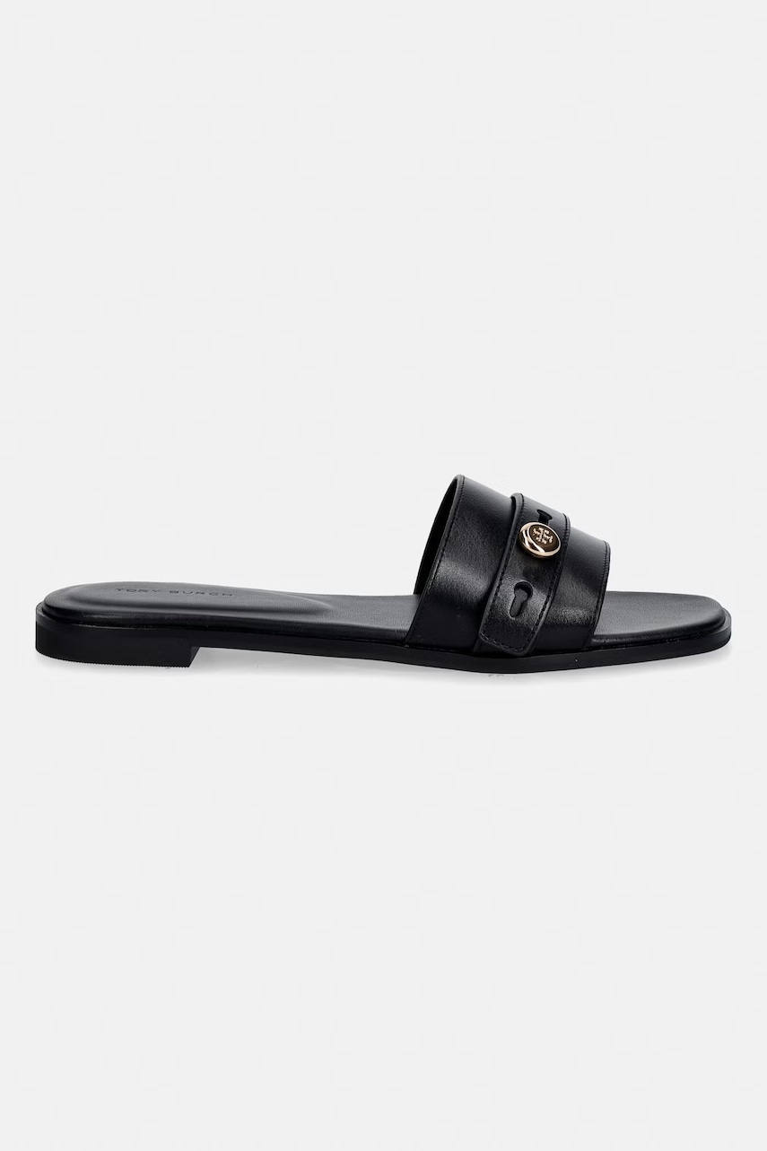Kožené pantofle Tory Burch Romy Slide