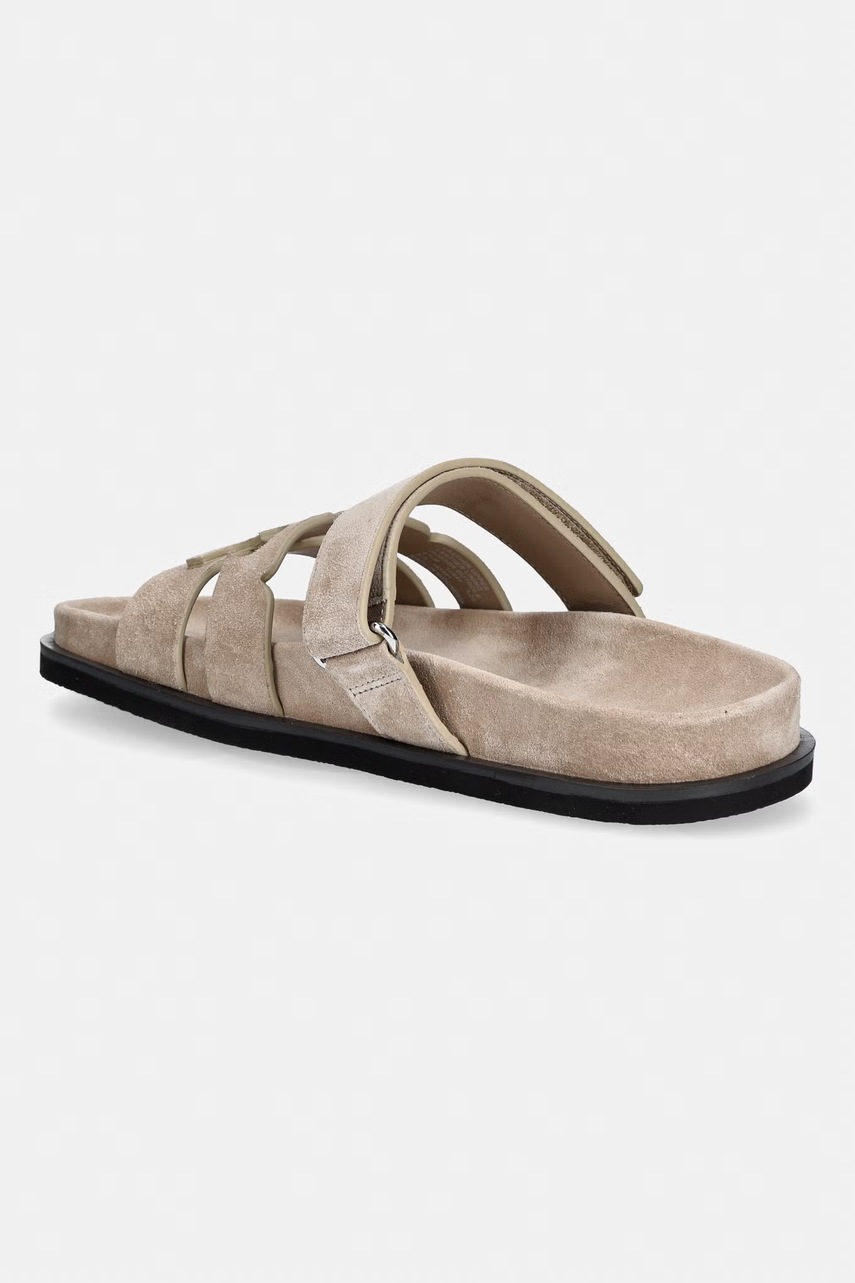 Tory Burch šľapky na plochom podpätku dámske semišové Ines Sport Slide