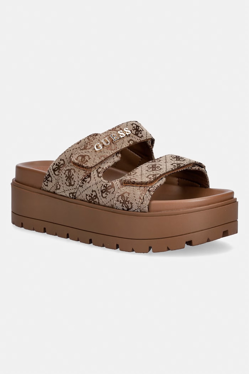 Γυναικείες σαγιονάρες & παντόφλες guess σε καφε