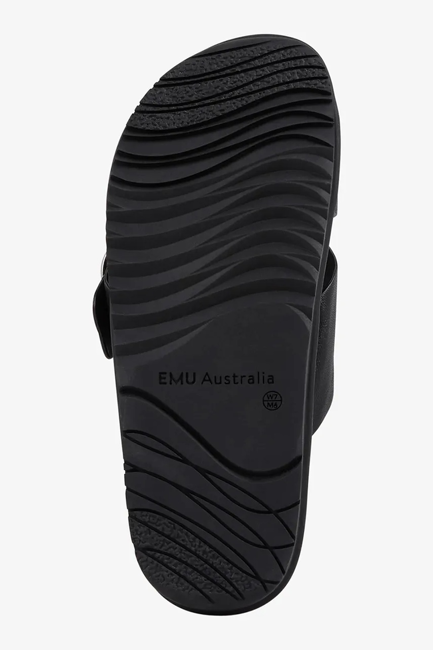 Emu Australia šľapky na plochom podpätku dámske koža Ebony