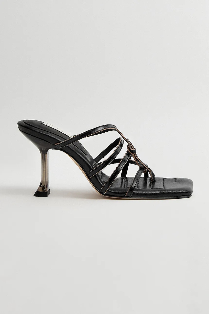 Miista saboți cu toc cui pentru femei, din piele Koya