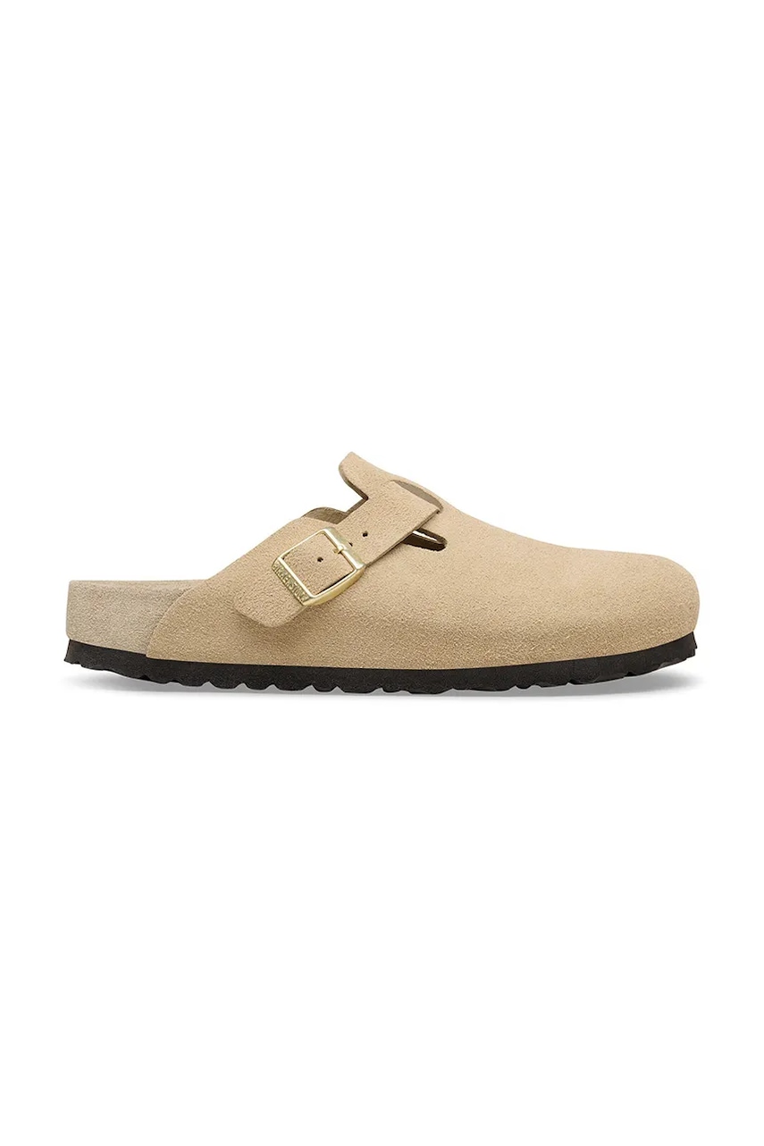 Birkenstock Boston EXQ LEVE klapki mules damskie zamszowe