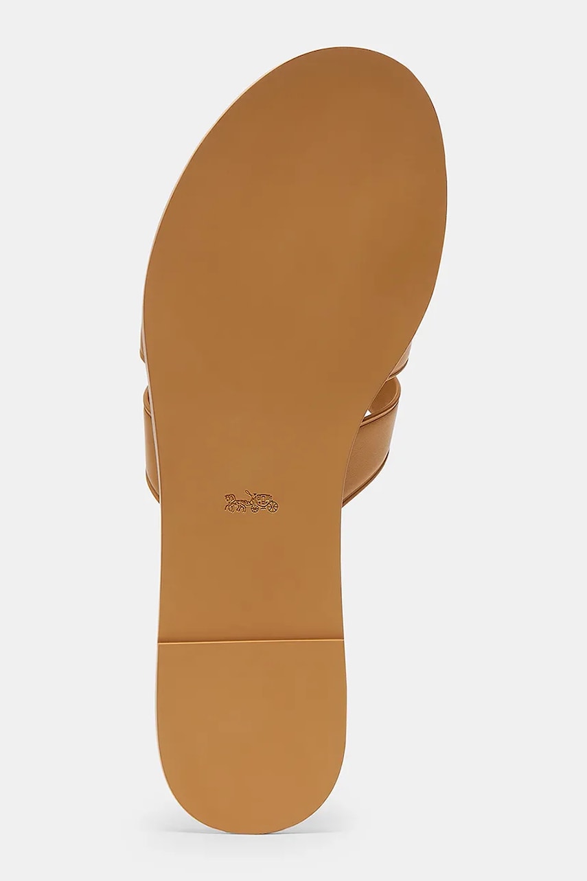 Coach šľapky s otvorenými prstami dámske kožené Lena Leather Slide Sandal