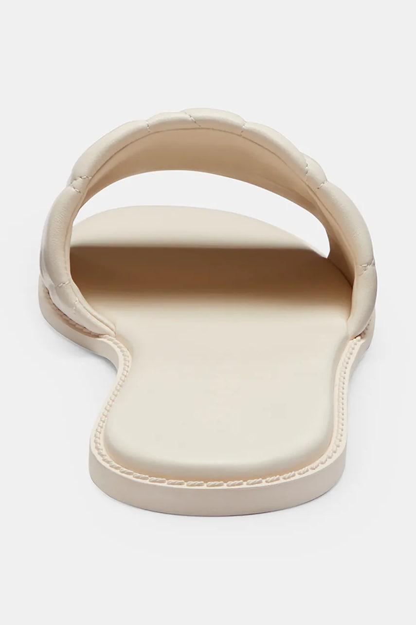 Coach šľapky na plochom podpätku dámske kožené Holly Quilted Leather Sandal
