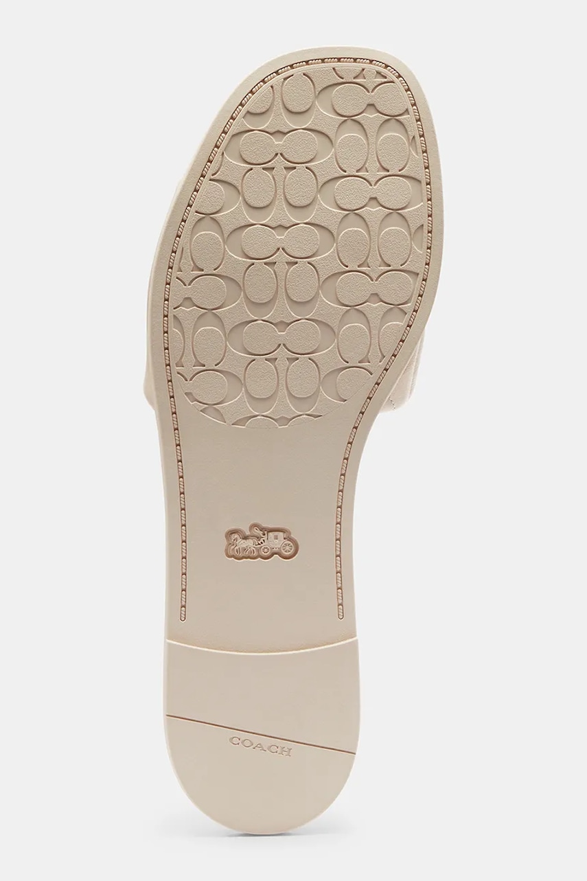 Coach šľapky na plochom podpätku dámske kožené Holly Quilted Leather Sandal