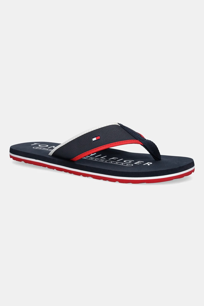 Levně Žabky Tommy Hilfiger TUMBLE BEACH SANDAL pánské, tmavomodrá barva, FM0FM05710