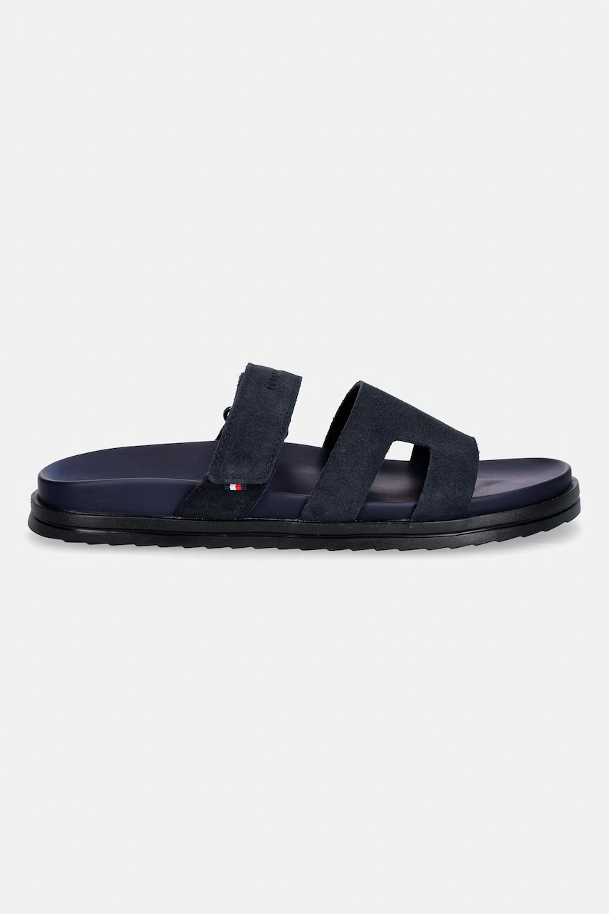 Tommy Hilfiger šľapky pánske semišové ADJUSTABLE PREMIUM SUEDE SANDAL
