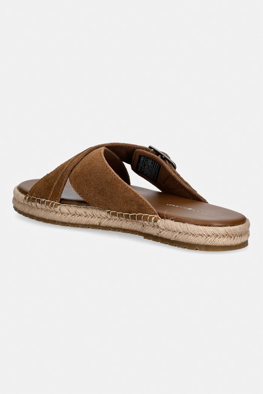 Tommy Hilfiger šľapky pánske semišové FLEX JUTTE BUCKLE SDE SANDAL