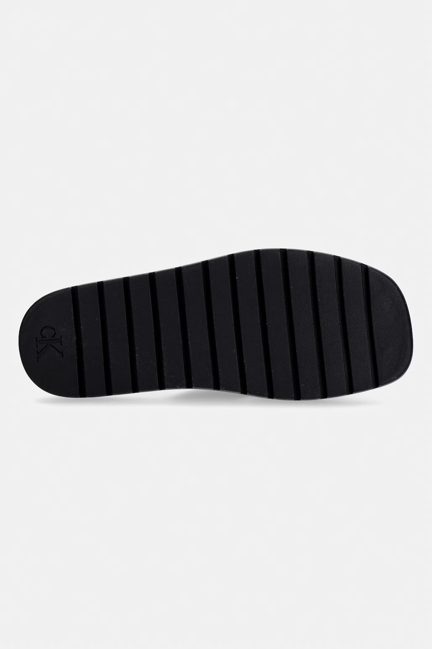 Calvin Klein šľapky pánske kožené SQ MOLDED SANDAL XCROSS LTH