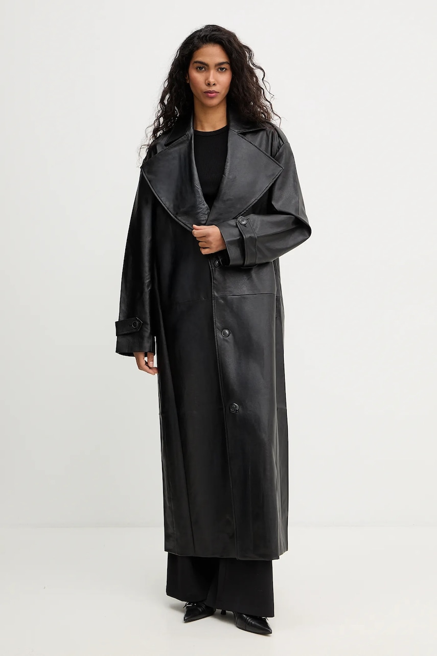 Bardot palton culoarea negru, 60222JB