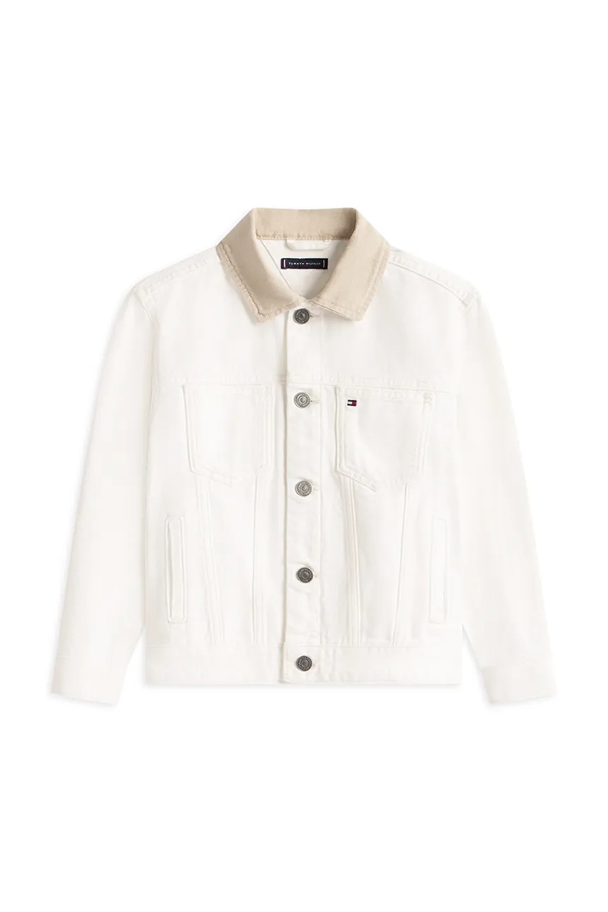 Детская джинсовая куртка Tommy Hilfiger цвет бежевый KB0KB10082