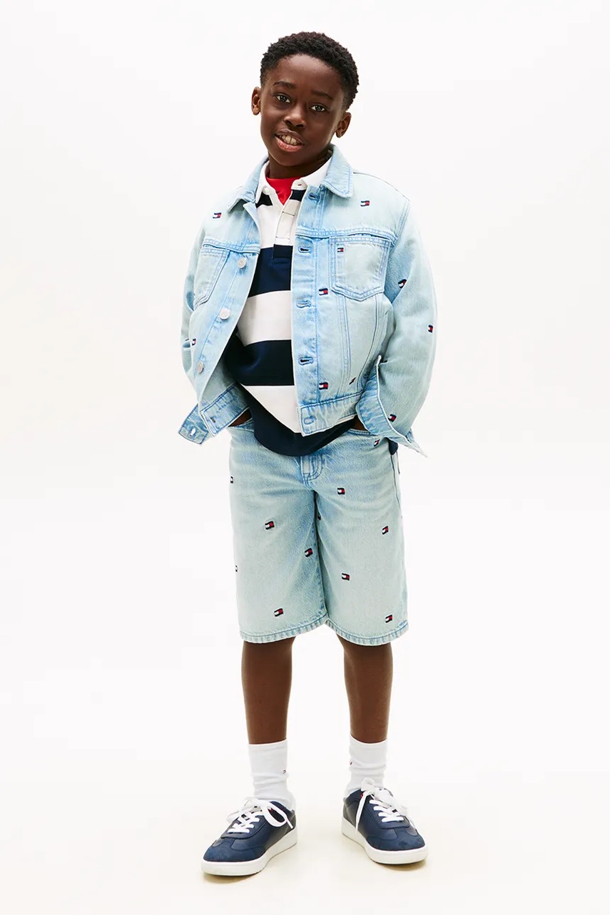 Tommy Hilfiger džínsová bunda detská bavlnená