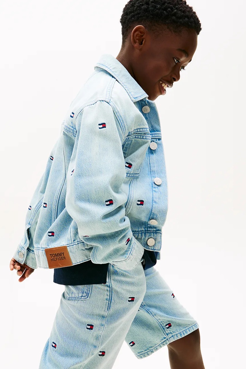 Tommy Hilfiger džínsová bunda detská bavlnená