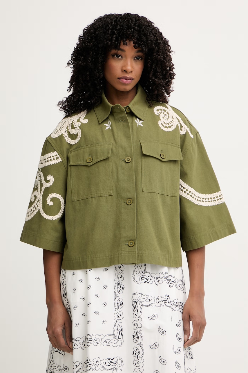 Weekend Max Mara geacă tip cămașă de femei din bumbac COMO