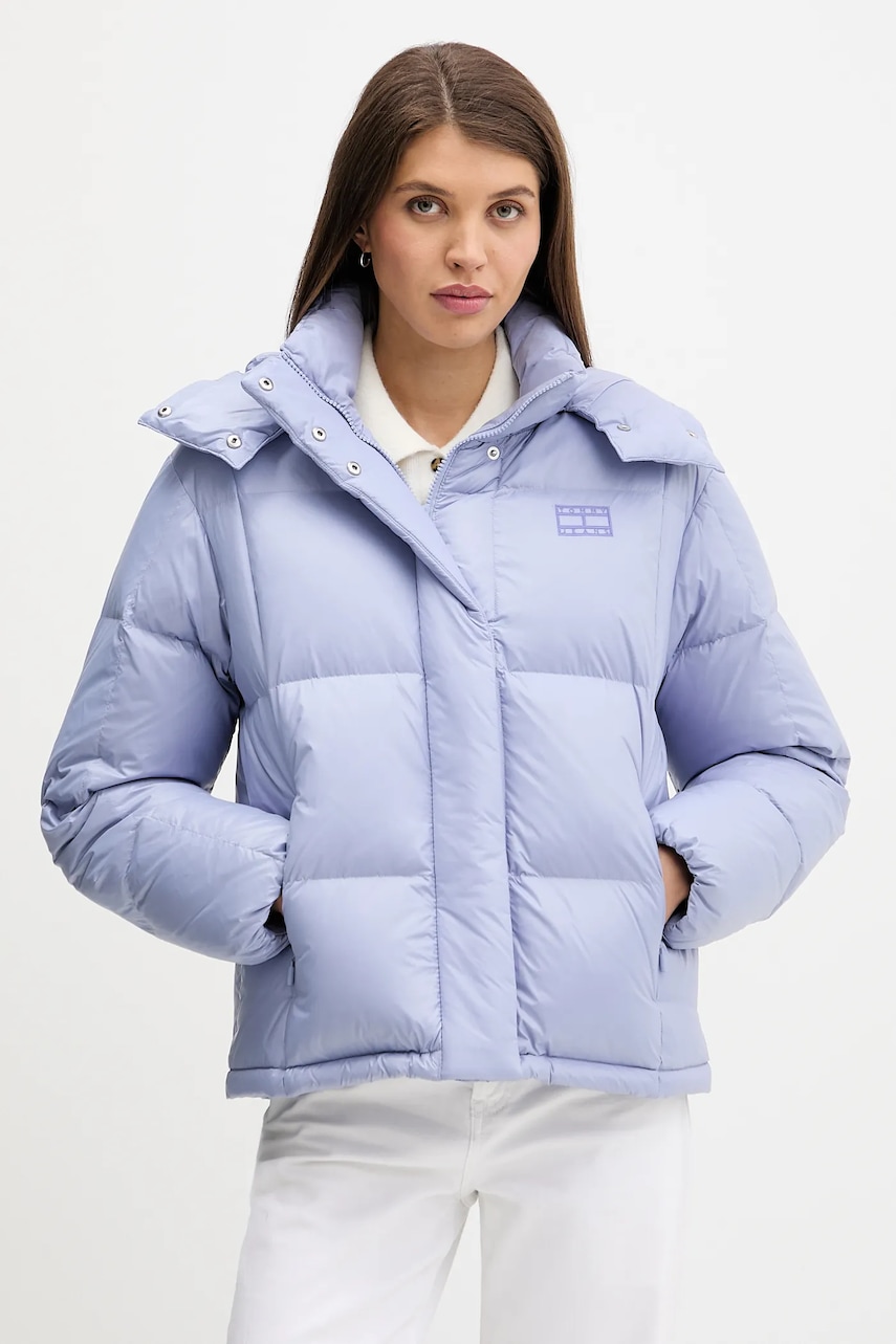 Tommy Jeans geacă de puf culoarea violet, de iarnă, DW0DW22040