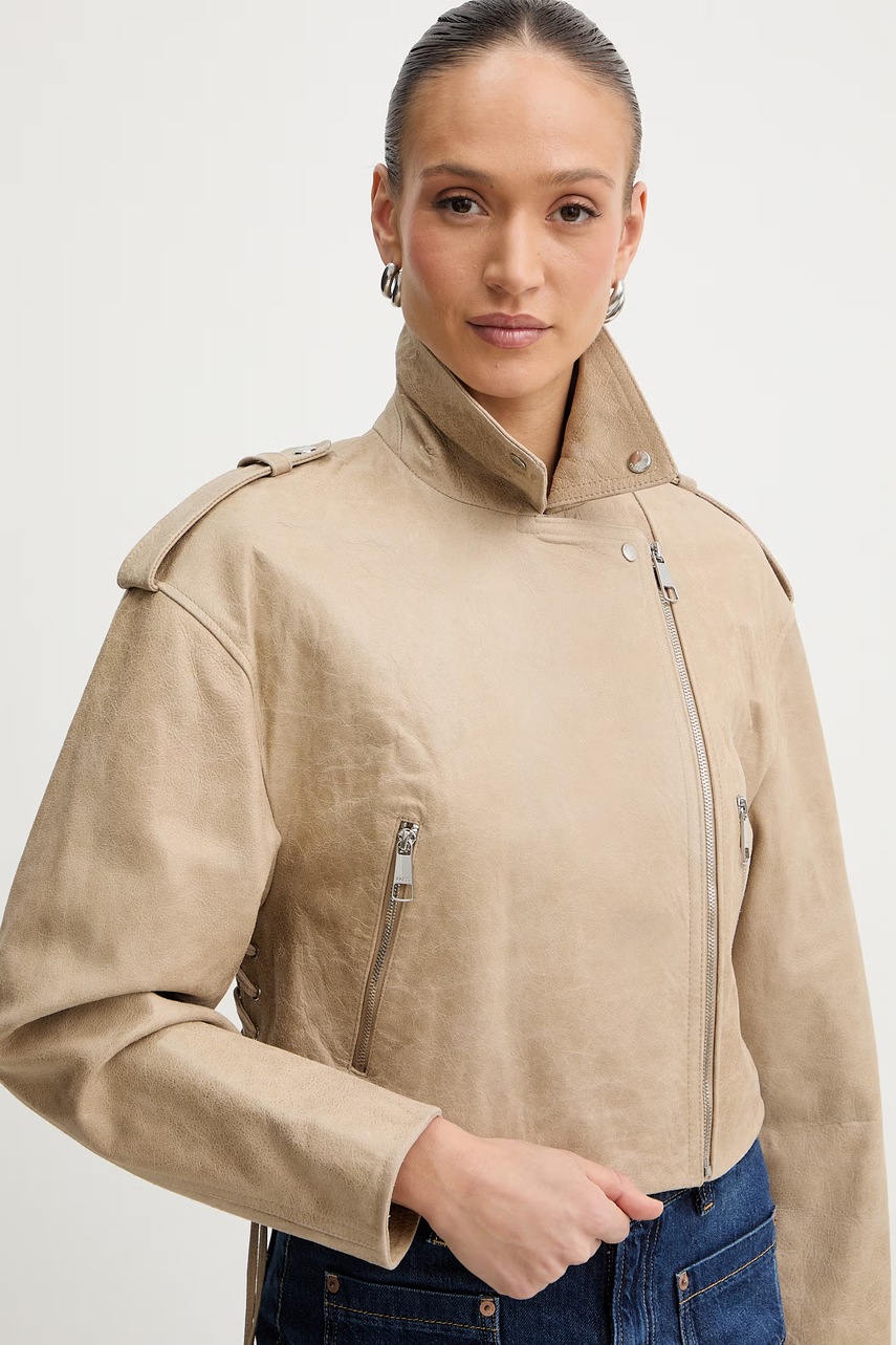 Kožená bunda BOSS Orange C Salace (obrázek 4)