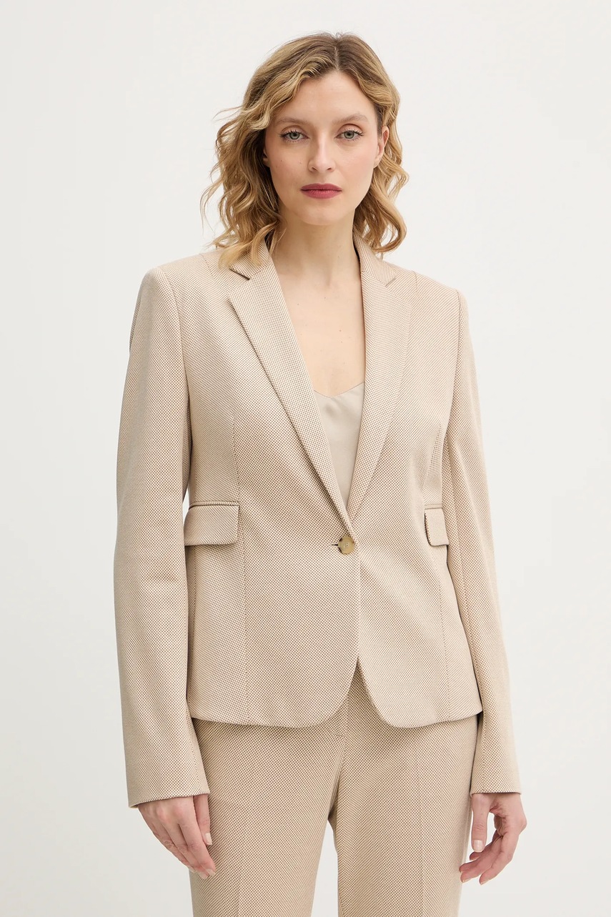 BOSS sacou culoarea bej, un singur rând de nasturi, 50555741