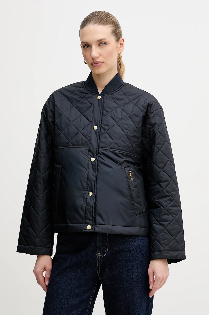 Barbour geacă Wetherby culoarea bleumarin, de tranziție, oversize, LQU1884