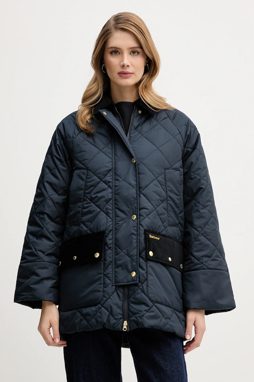 Barbour geacă Aldburgh culoarea bleumarin, de tranziție, oversize, LQU1885
