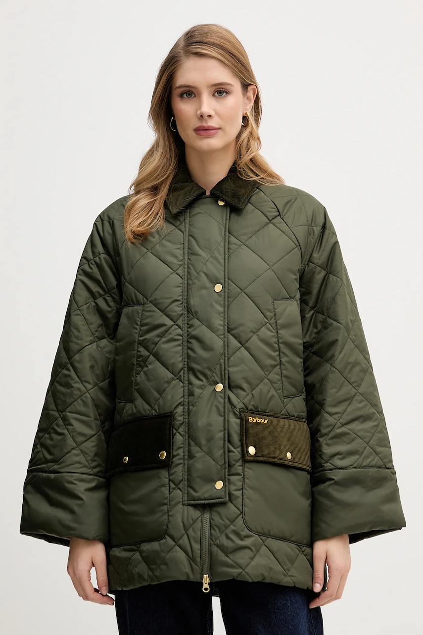 Barbour geacă Aldburgh culoarea verde, de tranziție, oversize, LQU1885