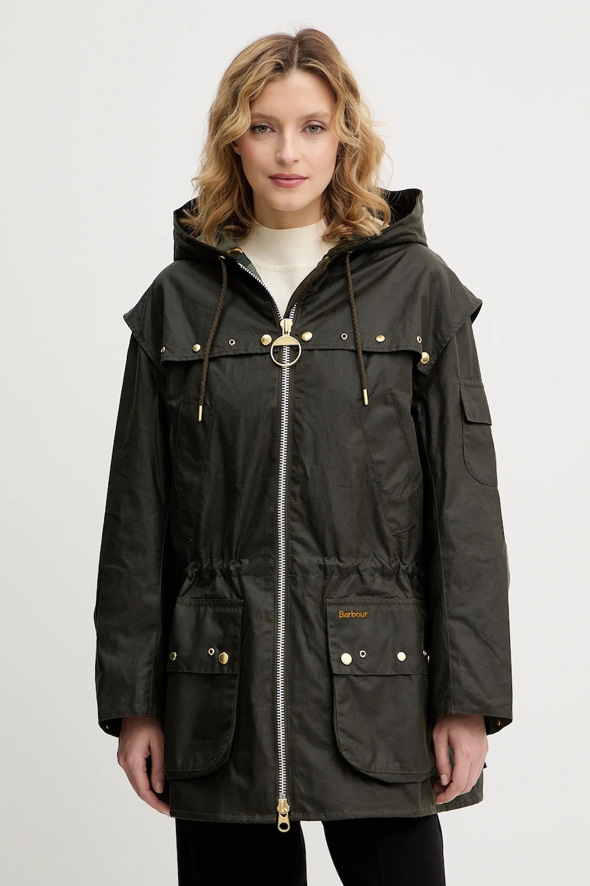 Barbour jachetă de bumbac Aberford culoarea verde, de tranziție, LWX1520