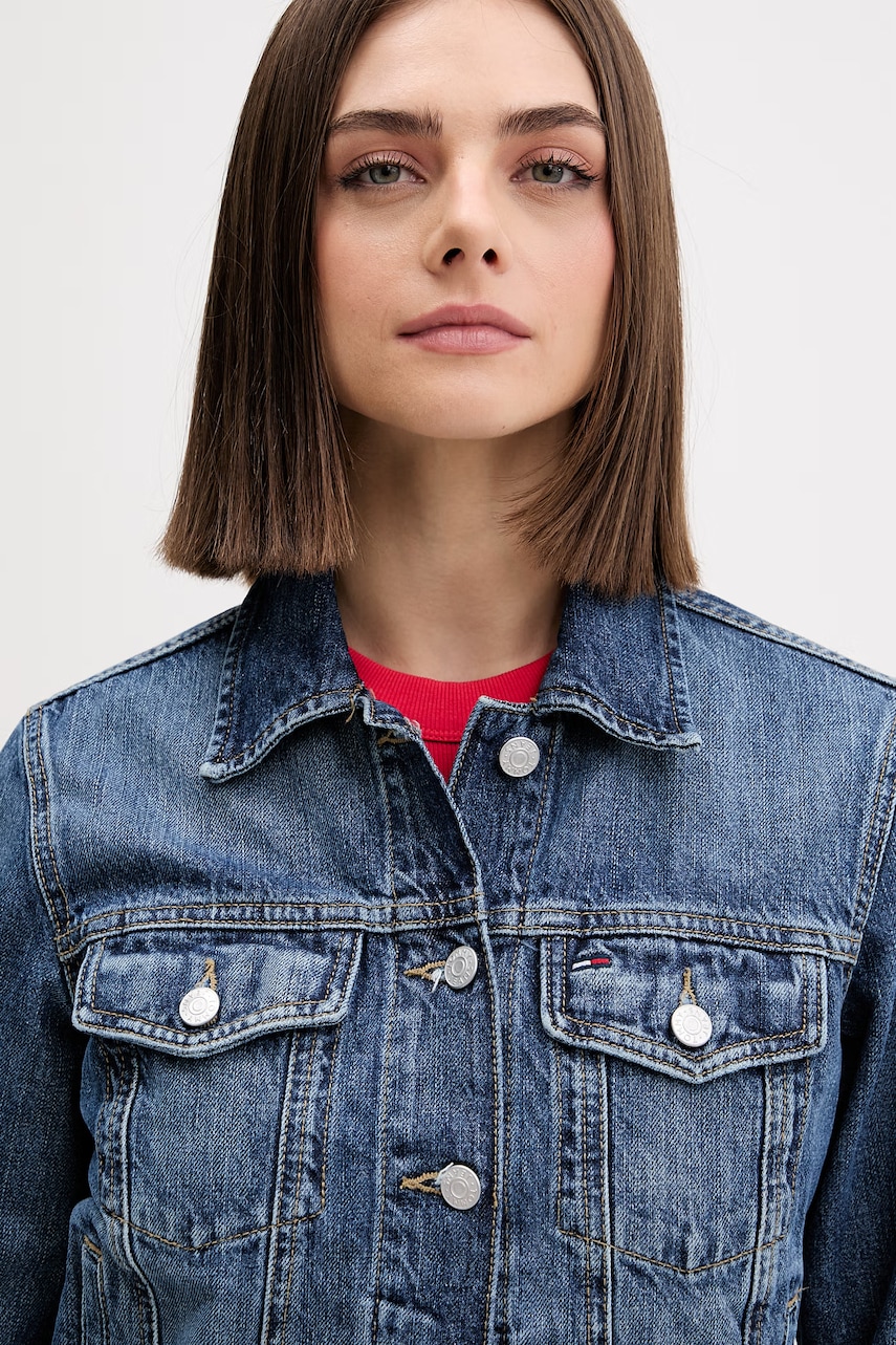 Tommy Jeans prechodná bunda dámska rifľová