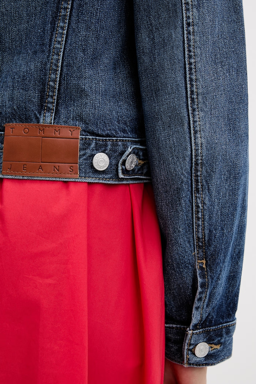 Tommy Jeans prechodná bunda dámska rifľová