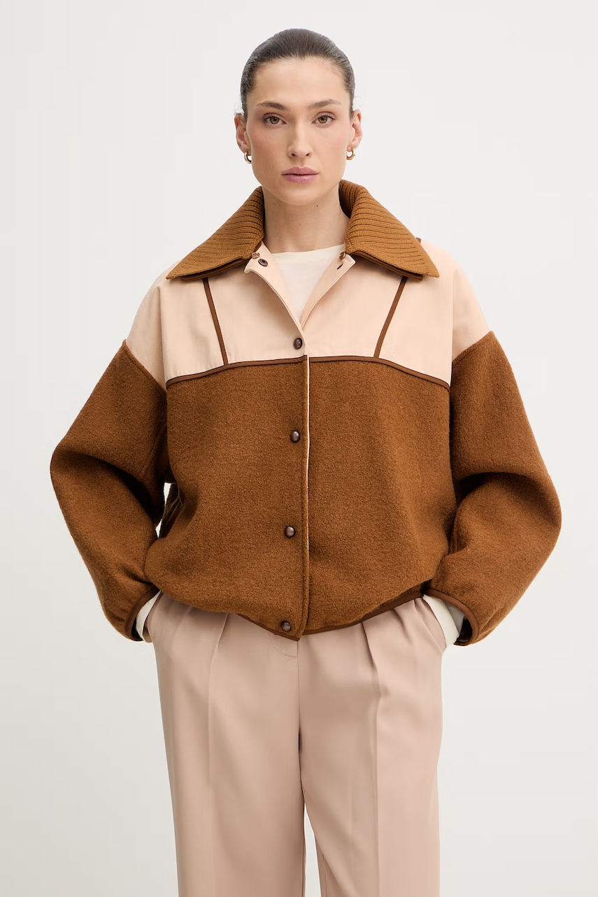 Sessun κοντό γυναικείο μπουφάν με μαλλί