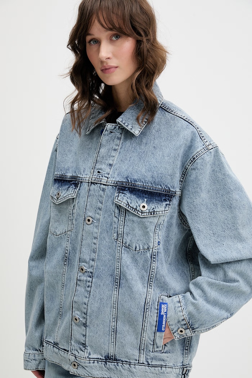 Karl Lagerfeld Jeans bunda dámská džínová (obrázek 4)