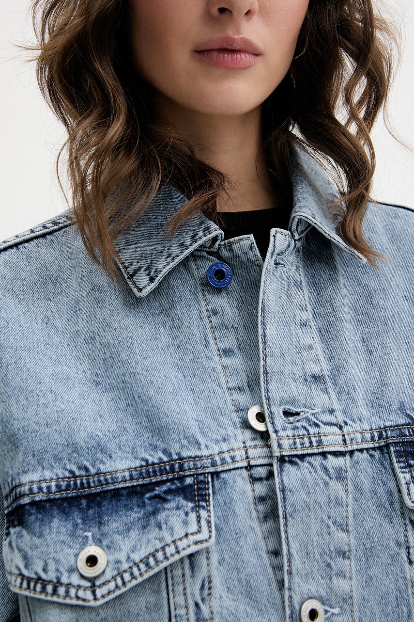 Karl Lagerfeld Jeans bunda dámská džínová (obrázek 5)