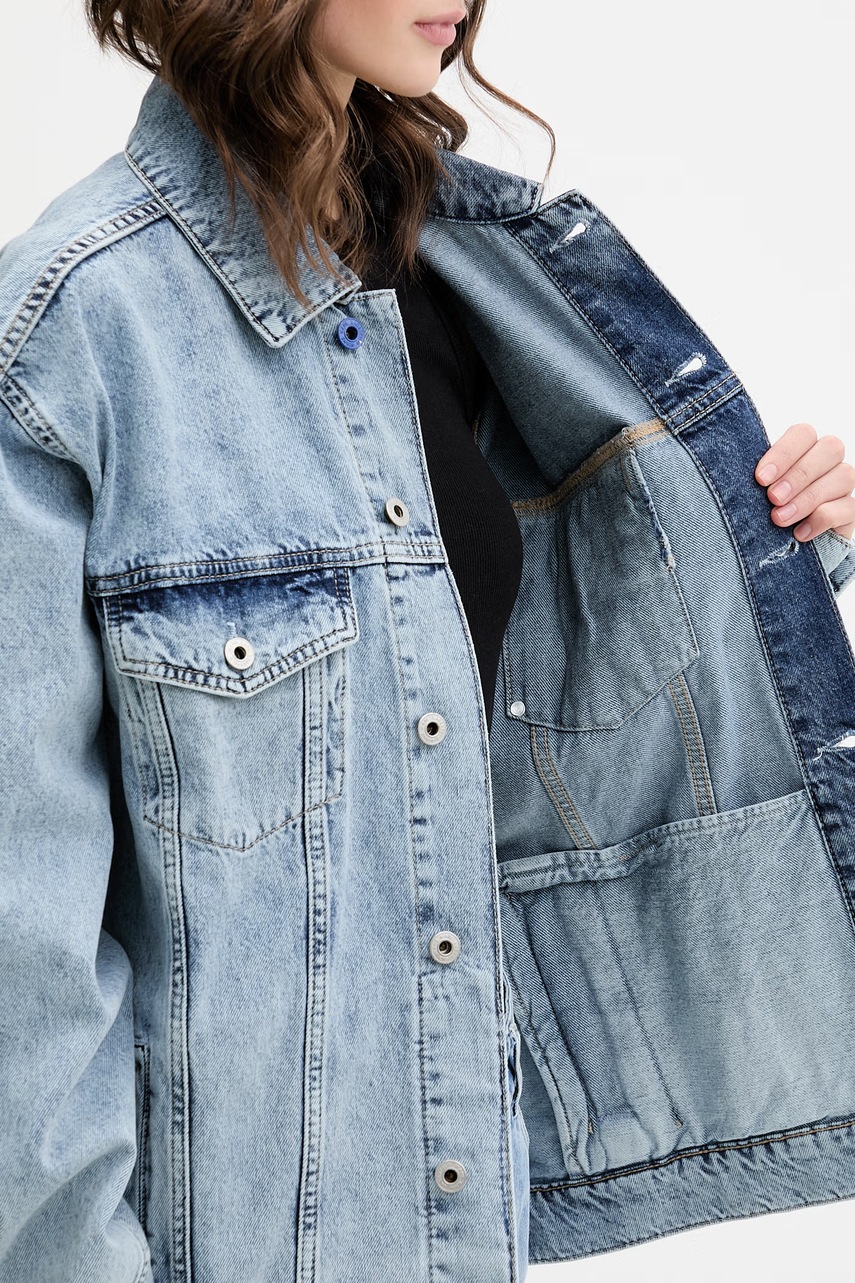 Karl Lagerfeld Jeans bunda dámská džínová (obrázek 7)