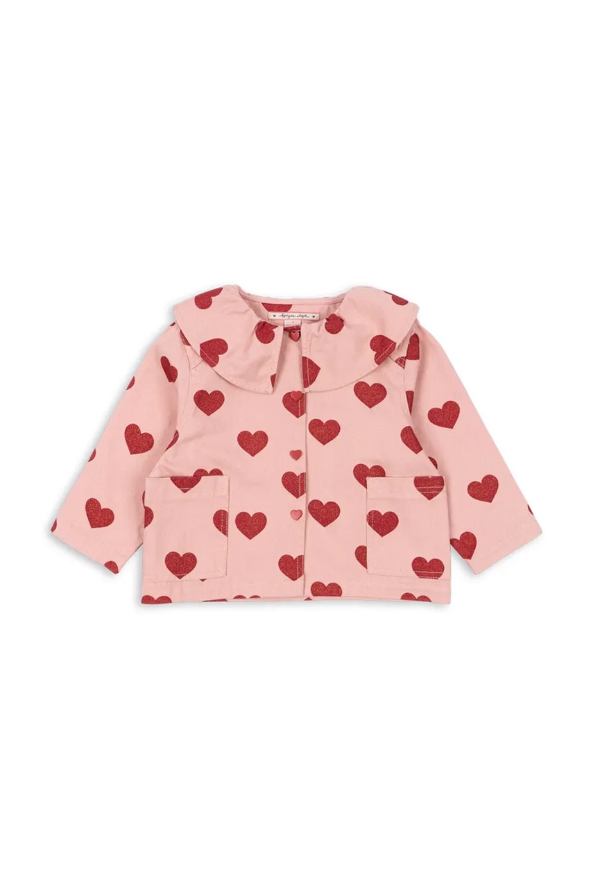 Детская джинсовая куртка Konges Sløjd MAGOT COLLAR JACKET GOTS цвет розовый KS104356