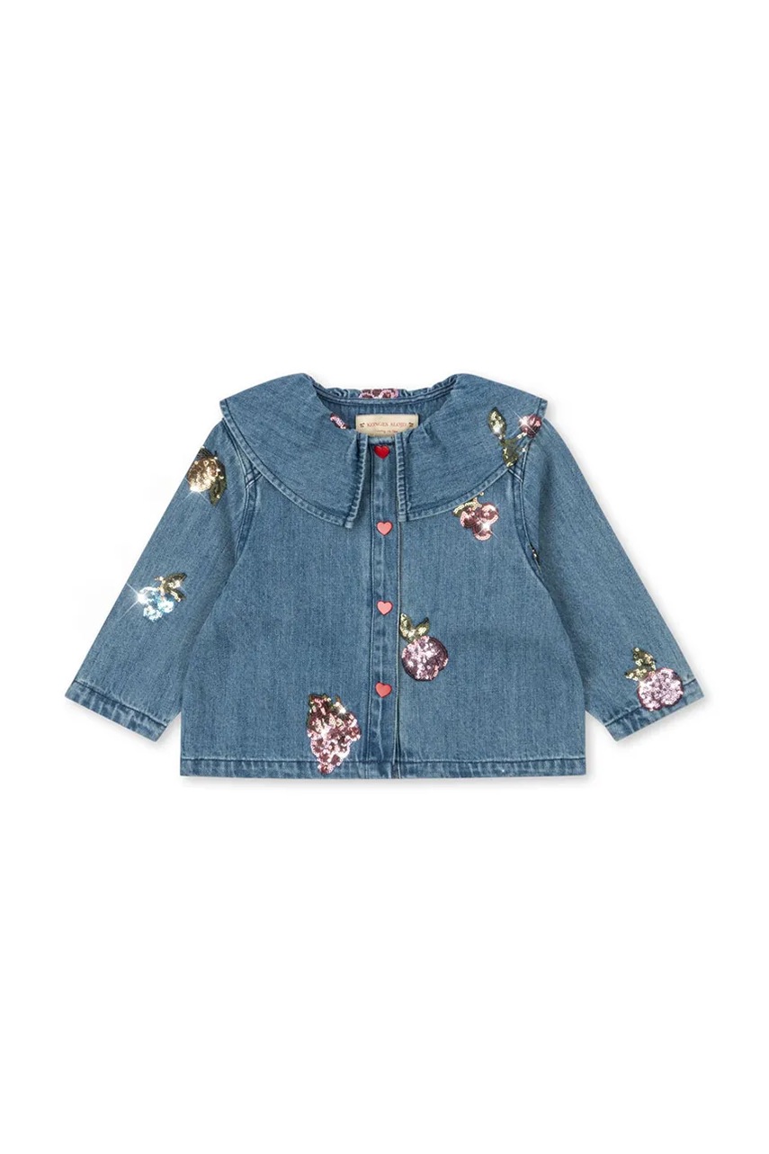 Детская джинсовая куртка Konges Sløjd MAGOT SEQUIN DENIM SHIRT GOTS цвет синий KS104363