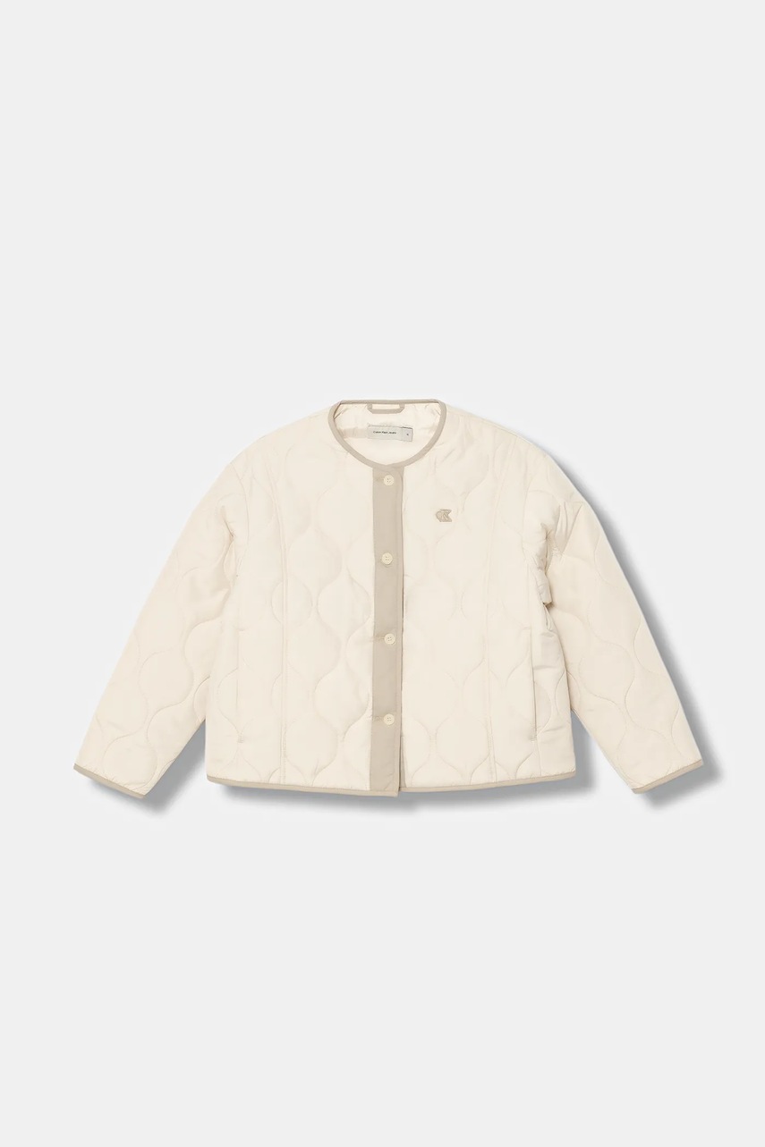 Levně Dětská bunda Calvin Klein Jeans béžová barva, IG0IG03084