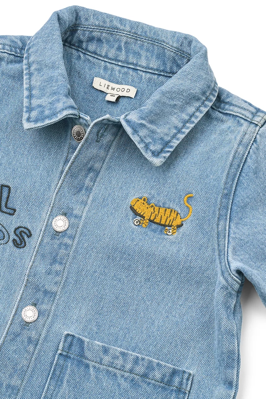 Detská rifľová bunda Liewood Kinsley Placement Denim Overshirt