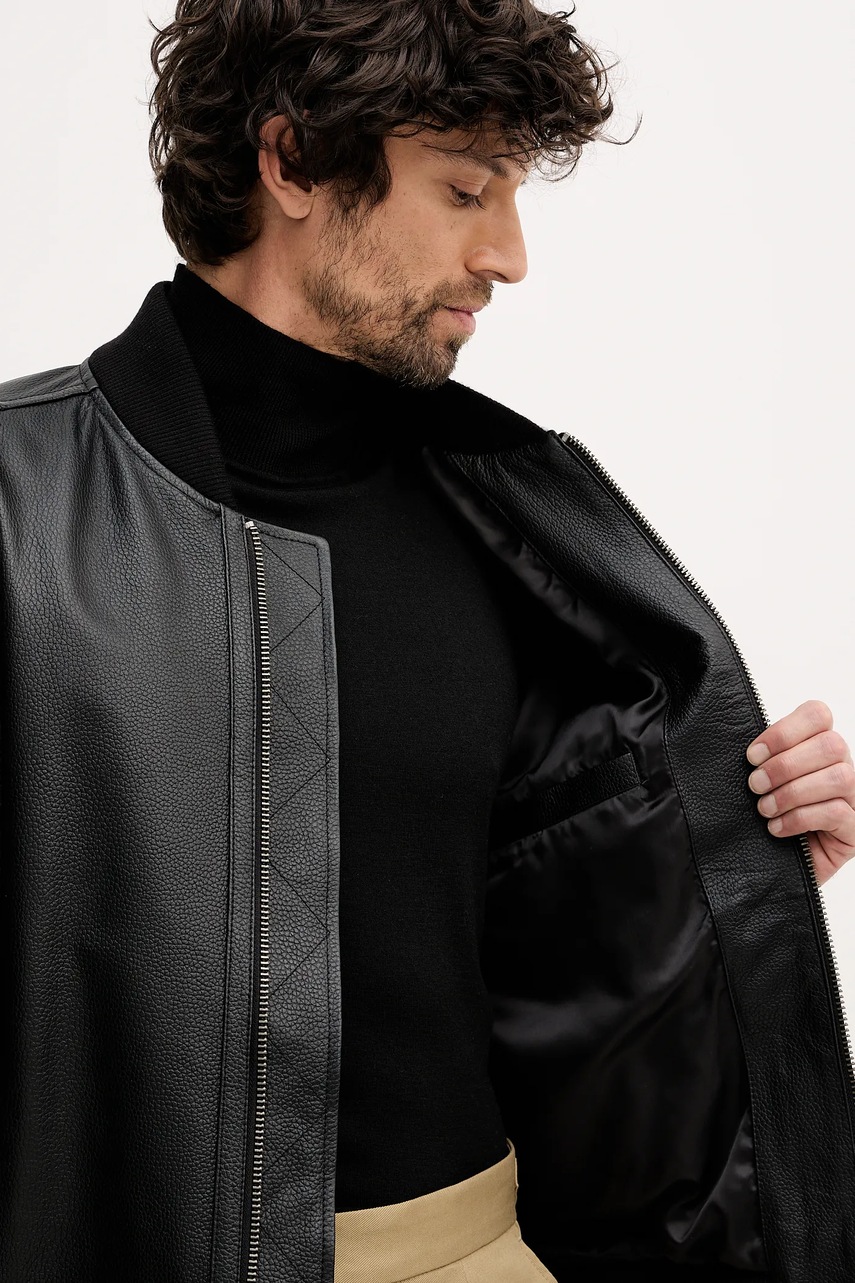 Kožená bunda BOSS Orange Jakri (obrázek 8)