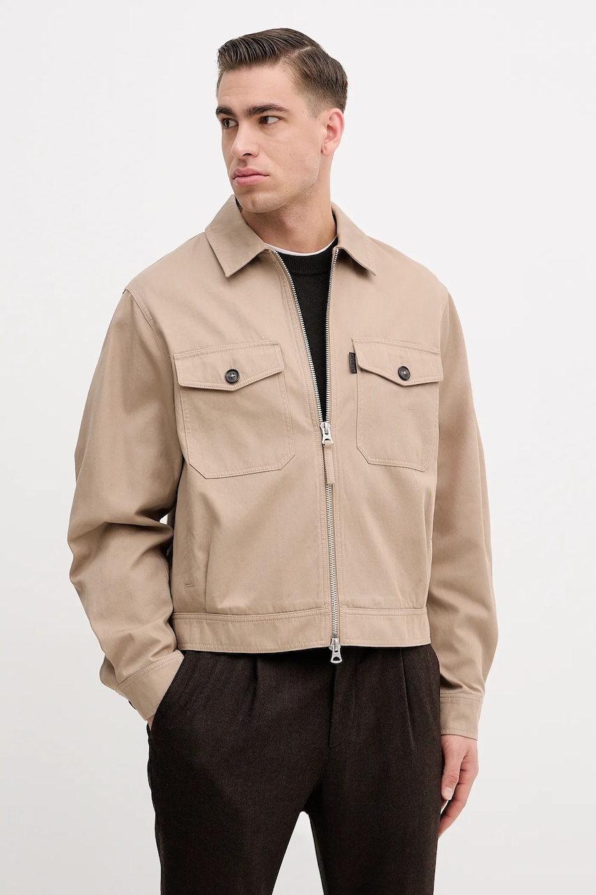 Bunda Tommy Hilfiger béžová barva, přechodná, MW0MW41875