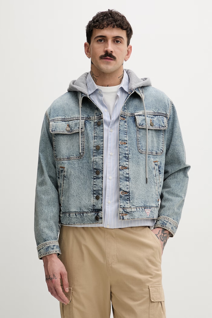 Guess Jeans jachetă pentru bărbați denim