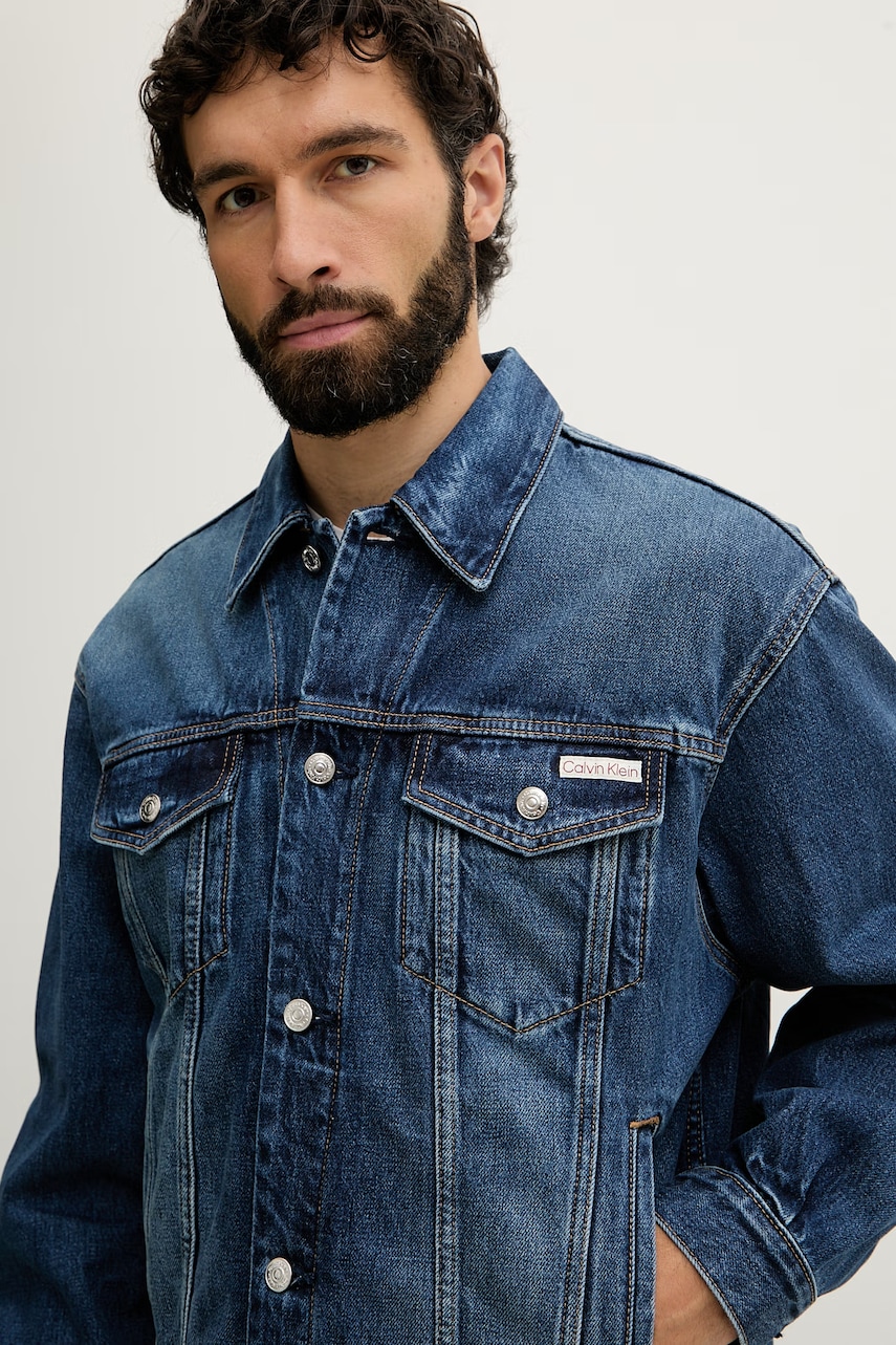 Calvin Klein Jeans džínsová bunda pánska bavlnená