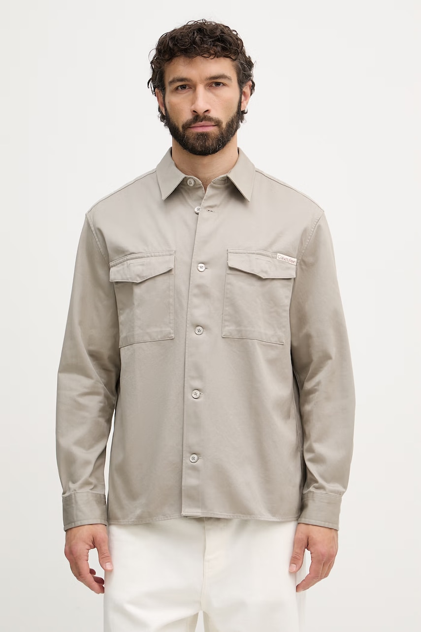 Calvin Klein Jeans geacă tip cămașă pentru bărbați, din bumbac