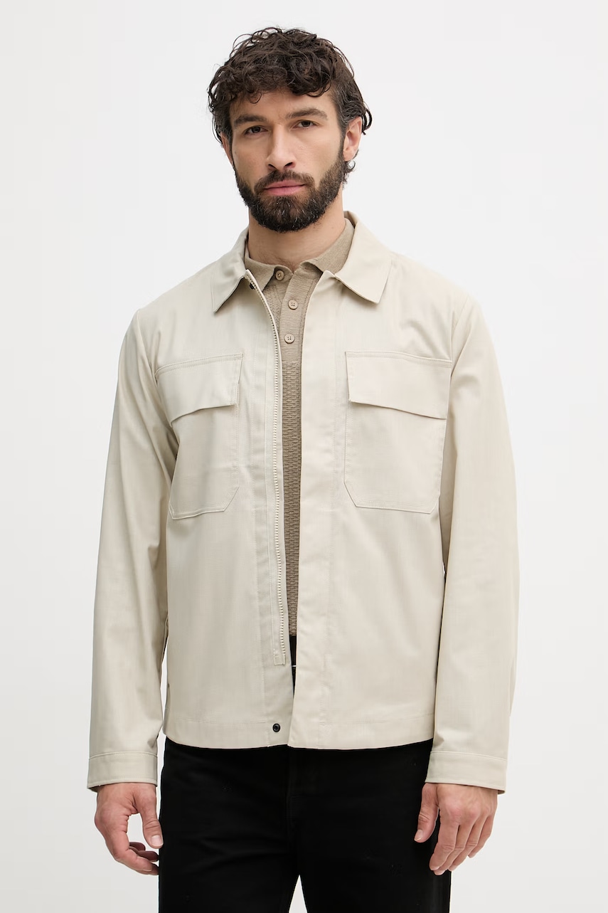 United Colors of Benetton Geacă de tranziție bărbătească cu amestec de in