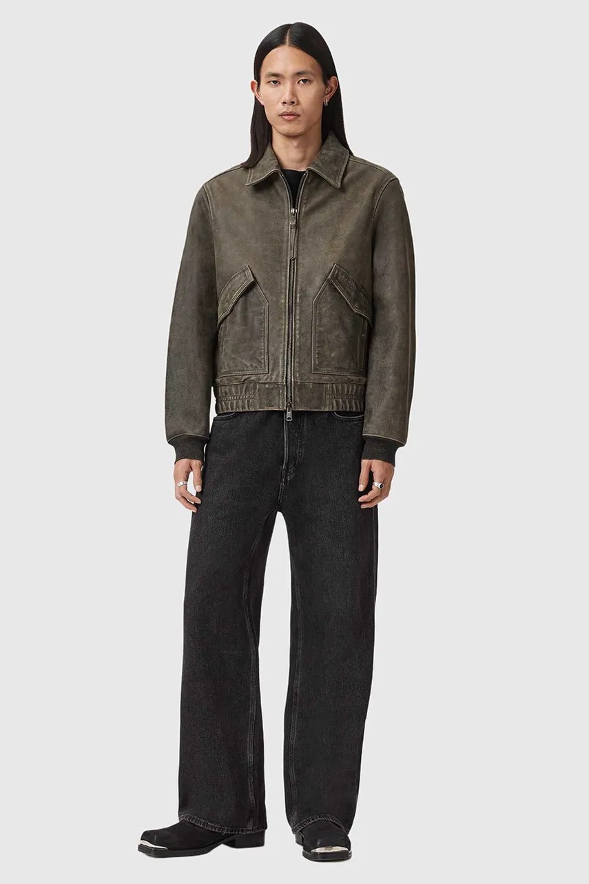 Kožená bunda AllSaints MARLAND (obrázek 7)