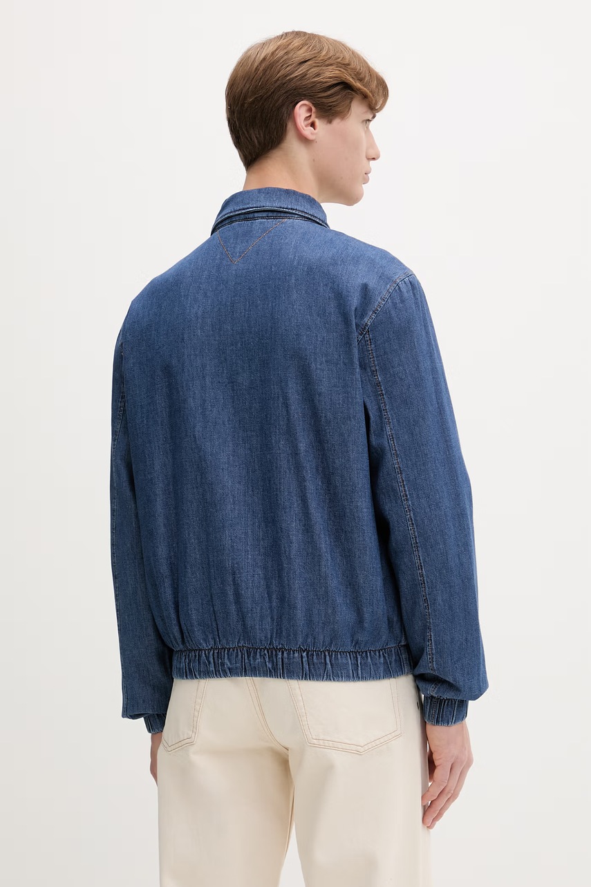 Tommy Jeans prechodná bunda pánska rifľová