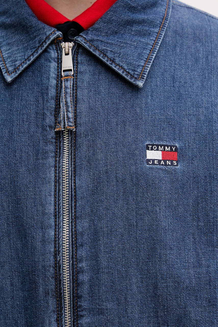 Tommy Jeans prechodná bunda pánska rifľová