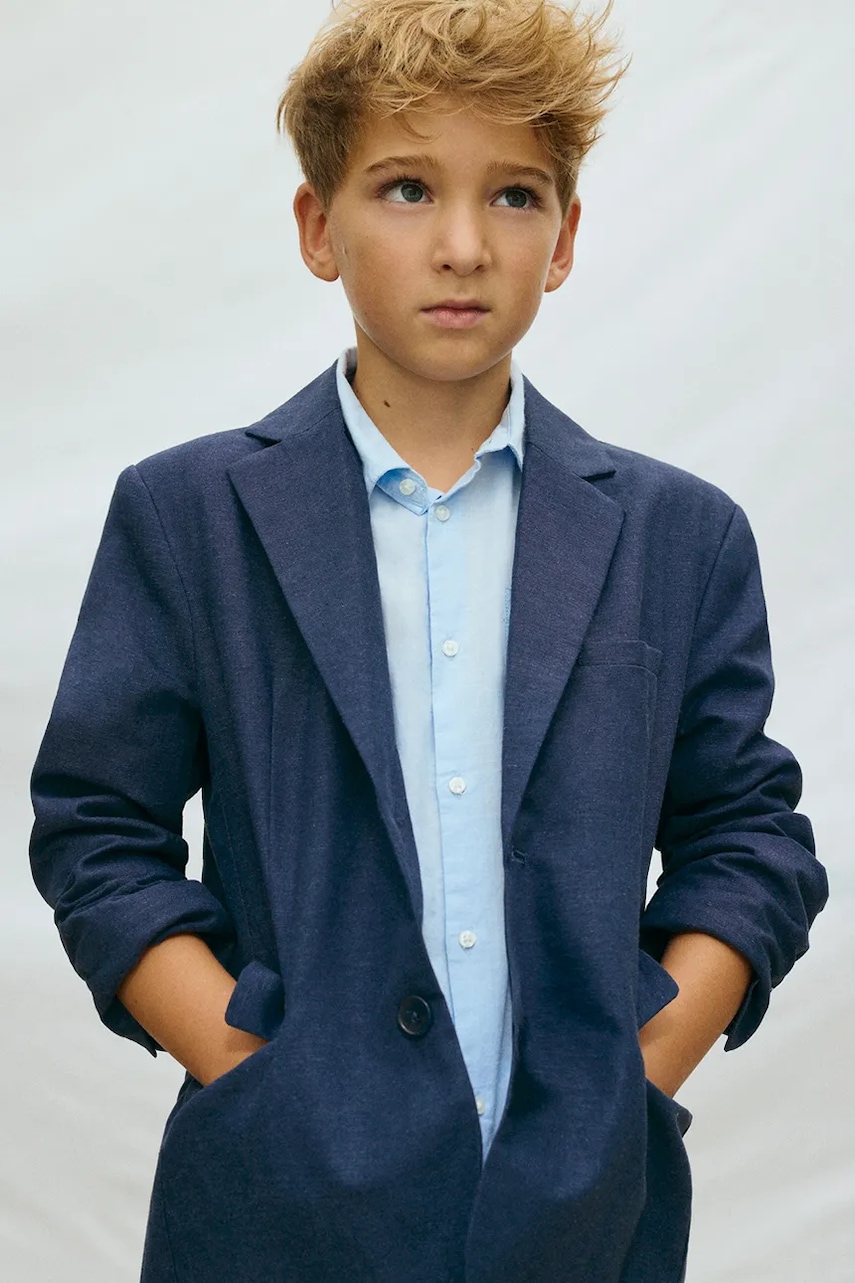 Mayoral jachetă din amestec de in pentru copii