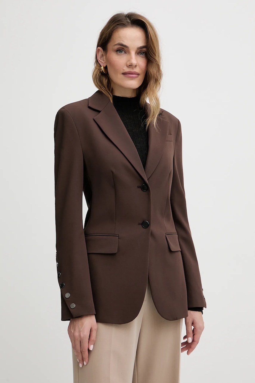 Karl Lagerfeld sacou culoarea maro, un singur rând de nasturi, uni, B1W14011